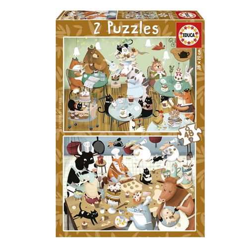 Educa Borras Multicolore Puzzles Double De 48 Pièces Contes De La Forêt Educa (X2) - Image 5