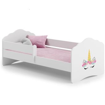 Lit enfant Nala 140x70 Licorne avec matelas - 1
