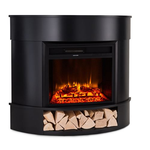 Chauffage Électrique - Klarstein Loloru - Fausse Cheminée -1800W - Connecté - Minuteur - Télécommande - Noir