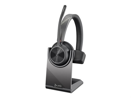 Poly Voyager 4300 UC Series 4310 - Voor Microsoft Teams - headset - op oor - Bluetooth - draadloos - USB-C - gecertificeerd voor Microsoft Teams