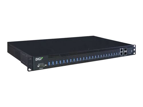 Digi AnywhereUSB 24 Plus - Concentrateur (hub) - Géré - 24 x USB 3.1 Gen 1 + 2 x 1 Gigabit / 10 Gigabit SFP+ - Montable sur rack - CA 100 - 240 V