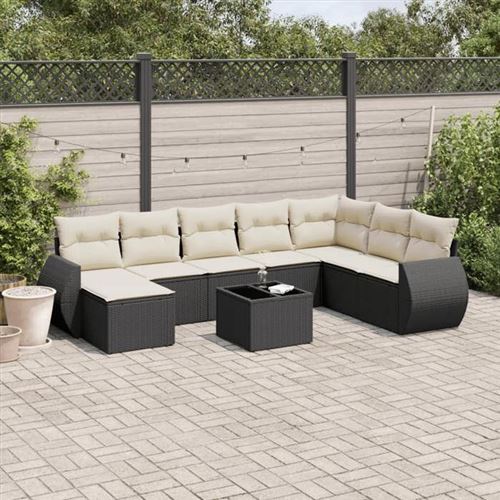 Non Communiqué Noir Salon De Jardin Modulable Vidaxl Resine Tressee 8 Personnes 62 X 71 X 69 Cm 9 Pieces