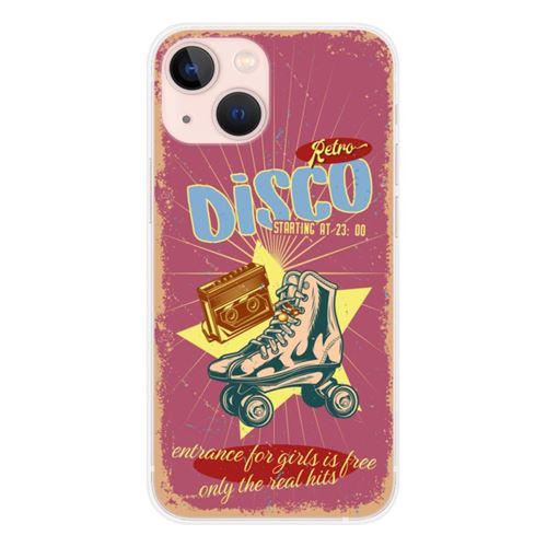 Coque en silicone imprimée compatible Apple iPhone 13 Mini Retro disco
