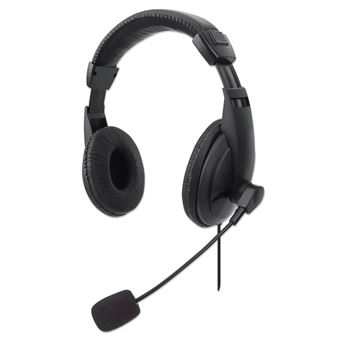 Casque audio filaire avec microphone - USB-A et USB-C Noir