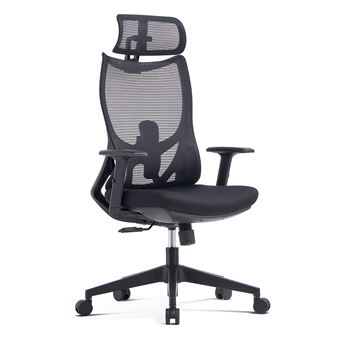 Fauteuil Bureau Ergonomique Noir - Avec Appui-tête Et Accoudoirs 3D Réglables