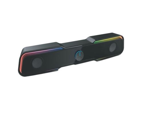 Barre de son stéréo 2.0 sans fil gaming Alpha Omega Players Alfes Illuminée Noir