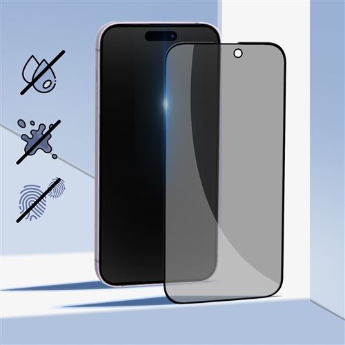 Verre Trempé Vie Privée Anti Espion iPhone 13 Pro Max Couleur Noir