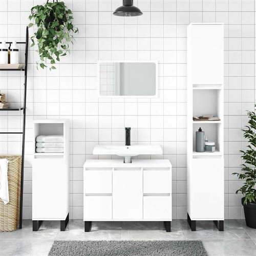 VIDAXL - Meuble de salle de bain - 80x33x60 cm - Blanc - Image 2