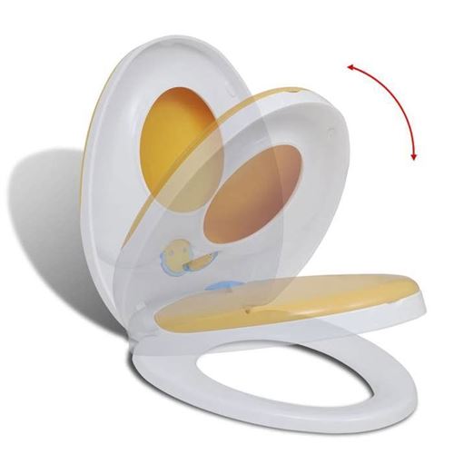 Vidaxl Blanc/Jaune Siège De Toilette Enfant/Adulte - Image 3
