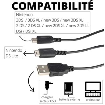 Chargeur Compatible Avec Nintendo 3ds/3ds Xl/New 3ds/New 3ds Xl/2