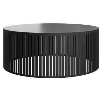 Sally - table basse ronde - noir - 75 cm - Noir - 1