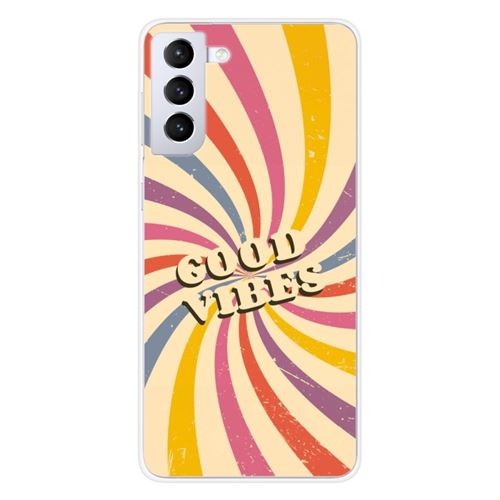 Coque en silicone imprimée compatible Samsung Galaxy S21 Good vibes