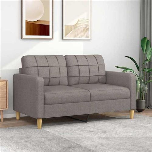 Non Communiqué Gris Vidaxl Canapé À 2 Places Taupe 140 Cm Tissu - Image 1