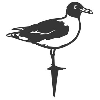 Metalbird - Oiseau sur pique goeland chthyaete en acier corten - 1