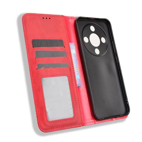 Coque Portefeuille GOKEN Pour Honor 200 Lite – Similicuir Rouge, Fermeture Magnétique, Motif 3D