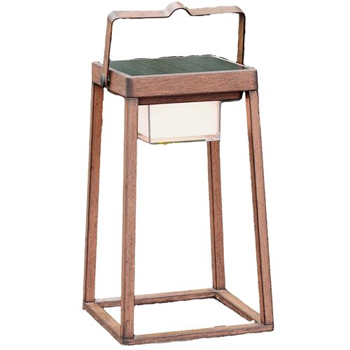 Non Communiqué 12 Lanterne Solaire Effet Bois Verona H30cm