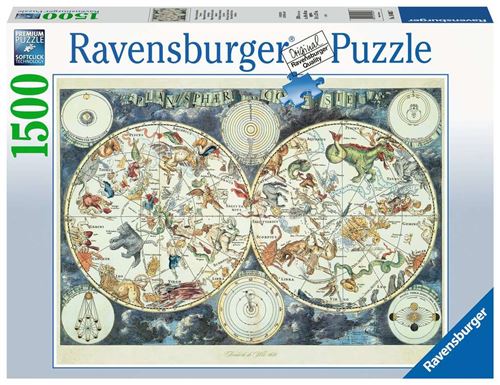 Puzzle Ravensburger Mappemonde Des Animaux Fantastiques 1500 Pièces