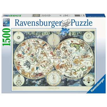 Puzzle - 1500p : Mappemonde Des Animaux Fantastique