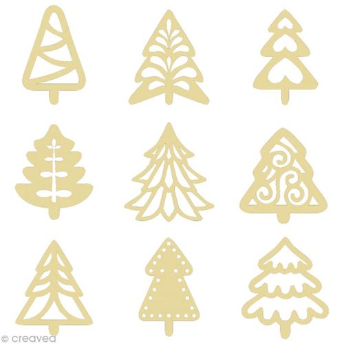 Set de mini silhouettes en bois Sapin x 27