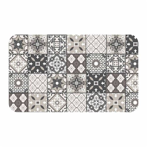 Non Communiqué Multicolore Tapis Imprimé Gaston 45X75cm Gris & Blanc - Image 1