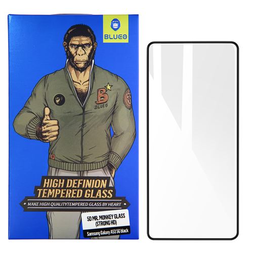 Verre trempé pour Samsung Galaxy A53 5G Dureté 9H Blueo Transparent Contour Noir