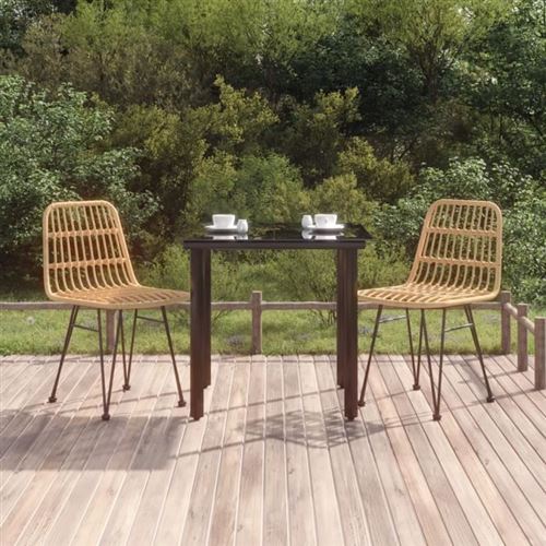 vidaXL - Ensemble de salle à manger de jardin - 3 pièces - Résine tressée - Image 3