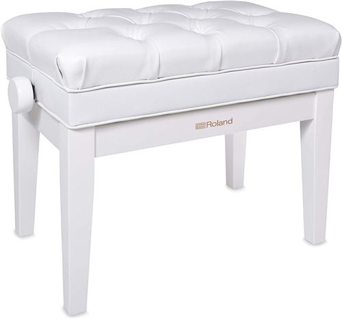 Non Communiqué Blanc Roland Banc De Piano Couleur Poli Banquettes Clavier