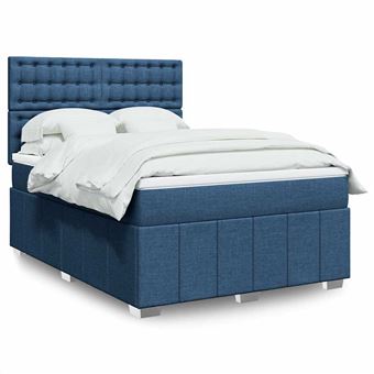 vidaXL Boxspring met matras stof blauw 140x190 cm3293983 - 1