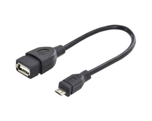 DIGITUS - Câble USB - USB (F) pour mini USB type B (M) - USB 2.0 OTG - 20 cm - moulé - noir