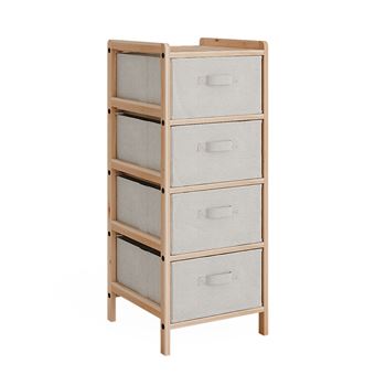 Armoire De Salle De Bain Bruno - 3 Tiroirs En Tissu, Dimensions 34,5 X 67 X 36,5 Cm, Couleur Gris, Montage Simple - 9