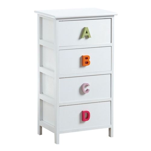 Aubry Gaspard - Commode chambre enfant alphabet 4 tiroirs