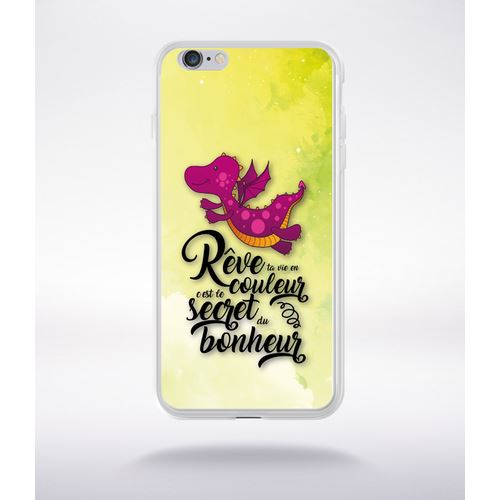 Coque Dragon Mauve Fond Orange 01 Compatible Iphone 6 Plus Transparent