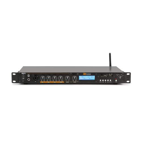 Power Dynamics Pdc75 Lecteur Multimédia Avec Enregistreur, Commutateur Audio, Enregistreur, Public Address, Bluetooth, Usb, Sd, Mp3, Radio, Branchements Microphones