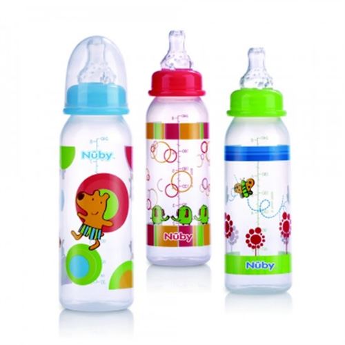 Biberon PP 240 ml à col standard 3 m+ Nuby