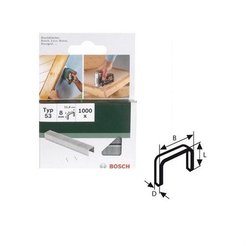 Déstock - Bosch Home And Garden – Un Set De 1000 Agrafes 10Mm Type 53 pour Agrafeuses Bosch Home And Garden Ptk 3.6V