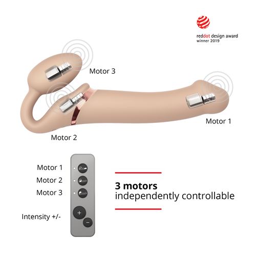Godemichet Strap-on 3 Moteurs- L- Chair