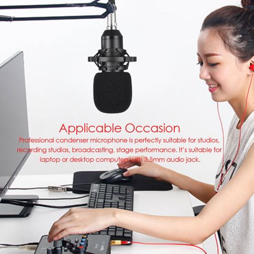 Microphone Condensateur BM-800 Studio Avec Support Antichoc - Enregistrement Professionnel