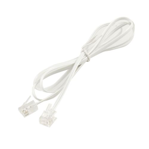 VSHOP® Câble de télécommunication à connecteur RJ11 mâle vers RJ11 mâle 10 m Blanc