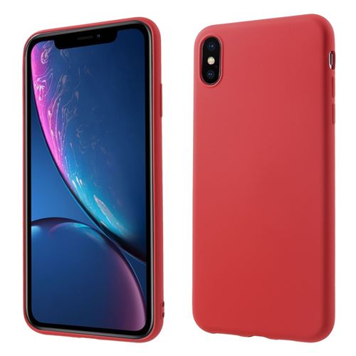 Coque en silicone liquide pour tous les bords et emballages rouge pour votre Apple iPhone XS Max 6.5 pouces