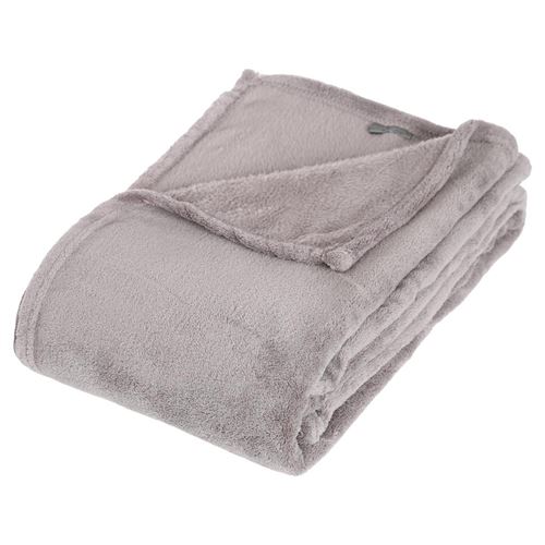Plaid microfibre - 130 x 180 cm - Gris clair
