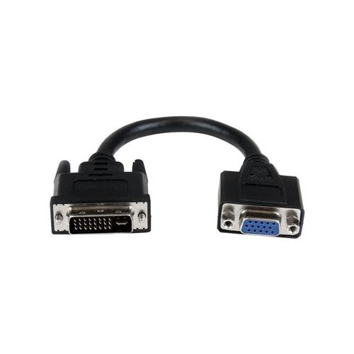 Startech.com Noir Câble Adaptateur Dvi Vers Vga De 20Cm - Convertisseur Dvi-I Vers Hd15 - Mâle / Femelle - Adaptateur Vga - Dvi-I (M) Pour Hd-15 (Vga) (F) - 20 Cm - Vis Moletées
