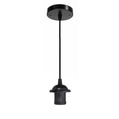 Titulair E27 Lampe Ampoule Rétro Industriel Vintage Plafonnier Suspension Lustre Noir (ampoule non incluse)