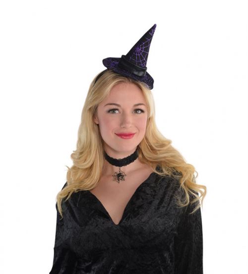 Amscan diadème Witch Hatdames polyester noir/violet taille unique