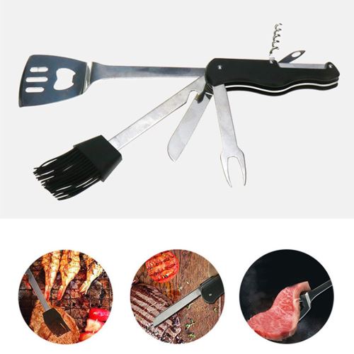 Barbecue 7-en-1 Outil multifonctionnel Outils de cuisine et grillade pour Camping & Grill._Kiliaadk1421