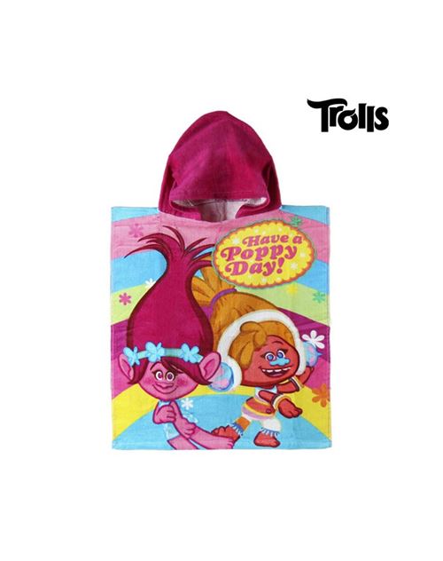 Serviette poncho a capuche trolls
