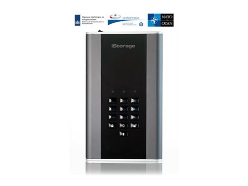 iStorage diskAshur DT 2 - Vaste schijf - gecodeerd - 2 TB - extern (draagbaar) - USB 3.1 - FIPS 197, 256-bit SHA, 256-bit AES-XTS
