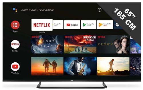 TCL 65EP683 - Classe 65 TV LED - Smart TV - Android TV - 4K UHD (2160p) 3840 x 2160 - HDR - Titane brossé