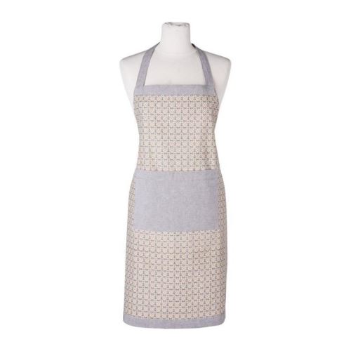 DEKOANDCO Tablier Athos - Imprimé beige et bleu