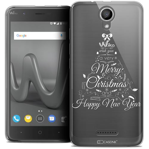 Coque Crystal Gel Wiko Harry (5 ) Extra Fine Noël 2017 - Calligraphie