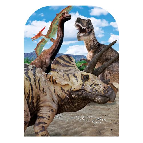 Star découpes Tricératops et Dinosaure Enfant Visage Carte Planche à découpe, Carton, Multicolore, 131 x 95 x 131 cm